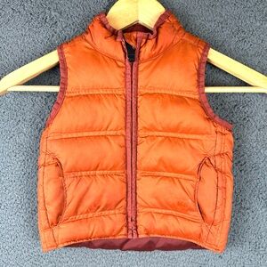 REI Goose Down Orange Full Zip Warm Puffer Vest Size Toddler Baby 2T
